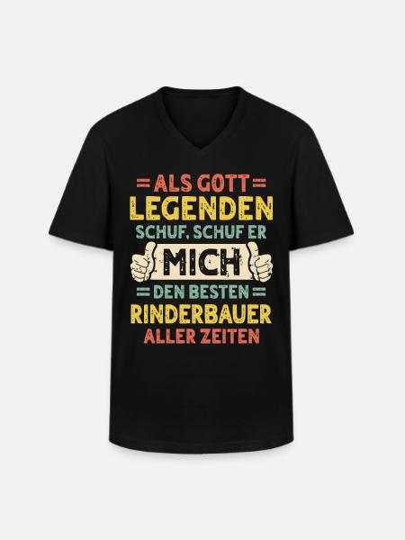 Cattle farmer - Men's V-Neck T-Shirt - black