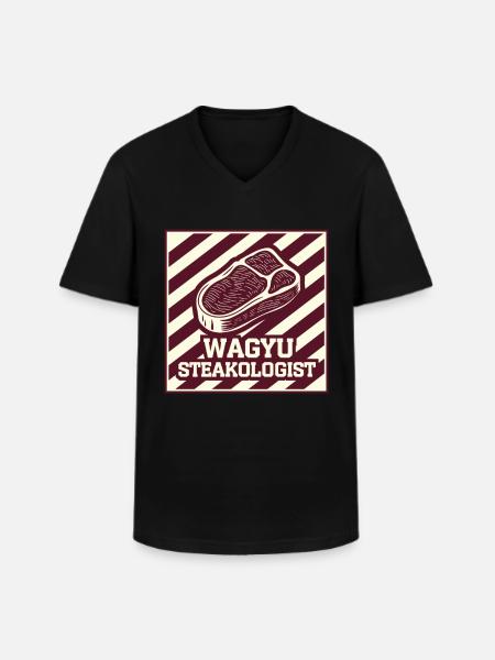 Wagyu Steak - Men's V-Neck T-Shirt - black