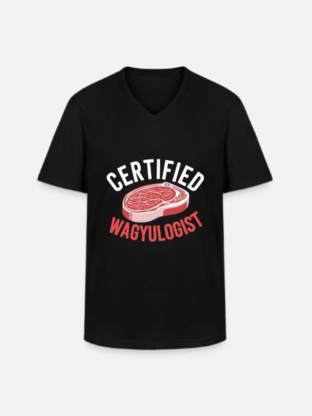 Wagyu Steak - Men's V-Neck T-Shirt - black