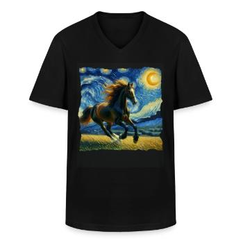 Nuit étoilée andalouse - T-shirt col V Homme - noir - Devant - AI Model Male 178 dark (178cm)