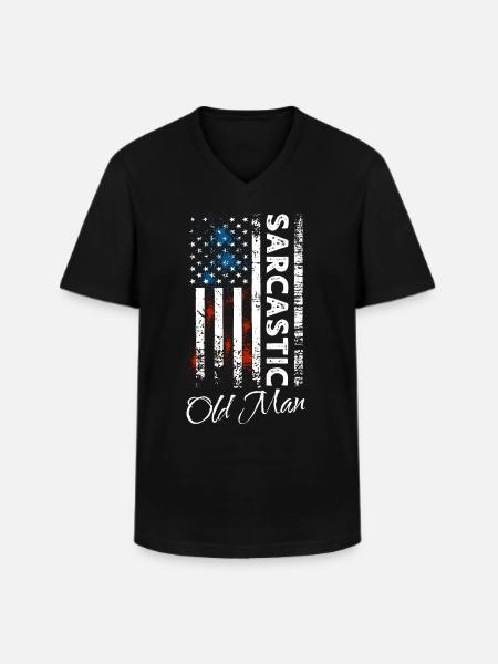 Sarcastic Old Man - Men's V-Neck T-Shirt - black