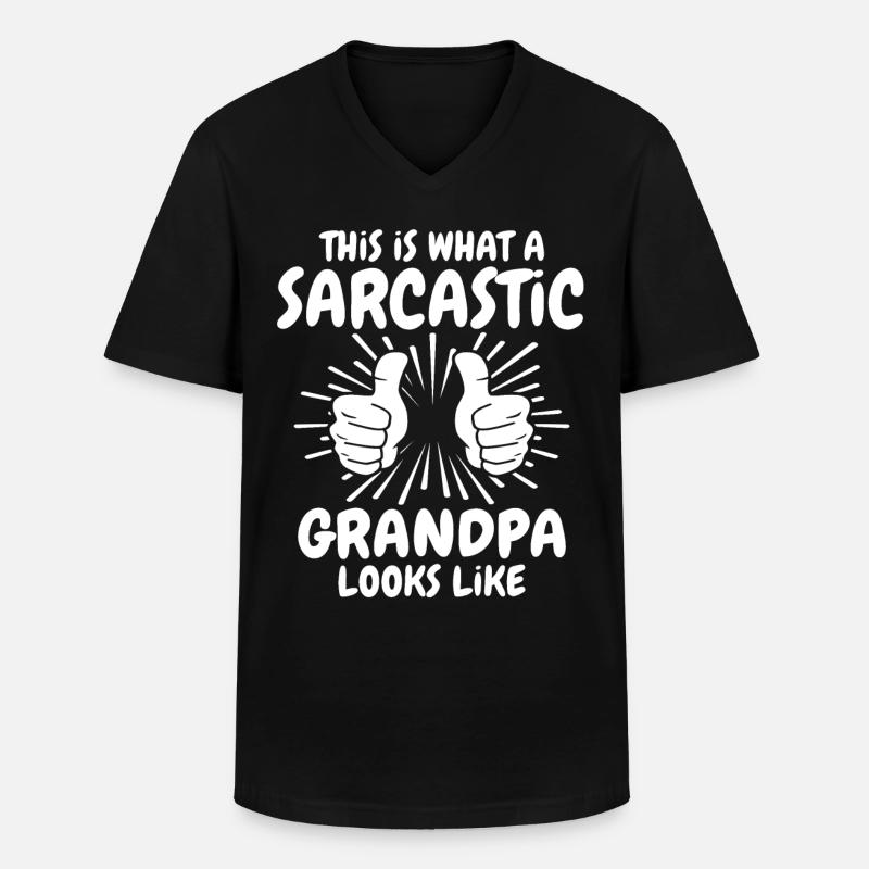 Sarkastischer Opa - Männer-T-Shirt mit V-Ausschnitt - Schwarz