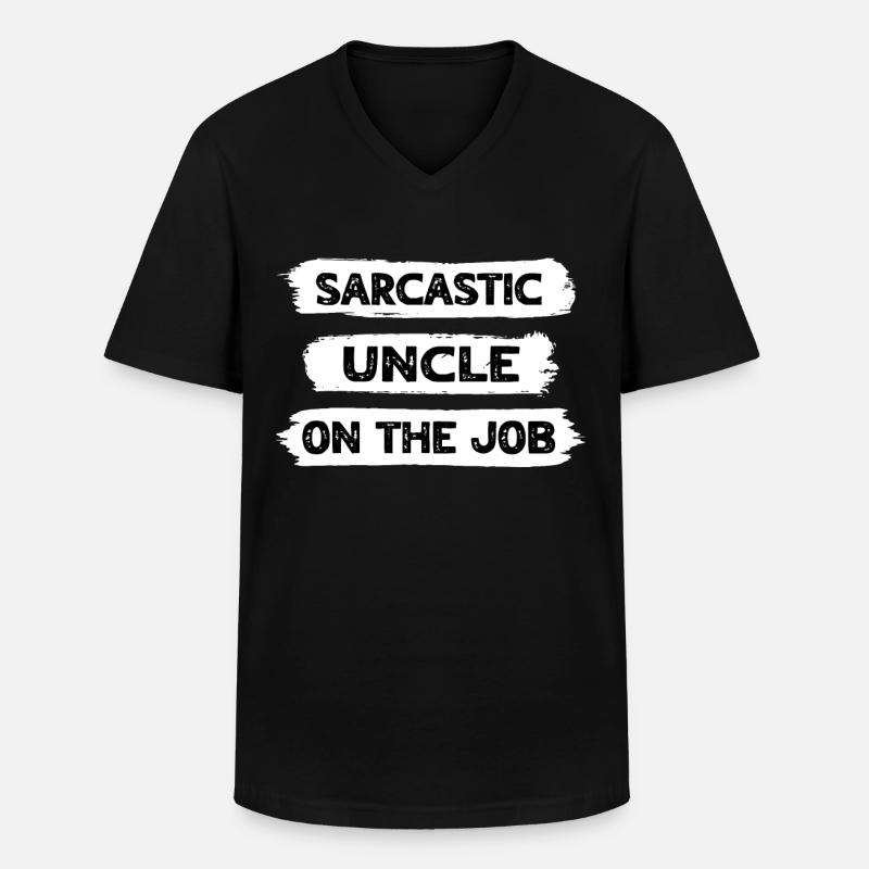 Sarcasm Uncle - Men's V-Neck T-Shirt - black
