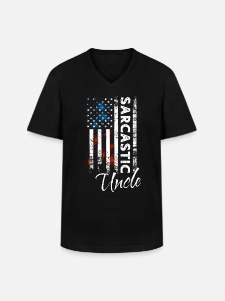 Sarcastic Uncle - Men's V-Neck T-Shirt - black