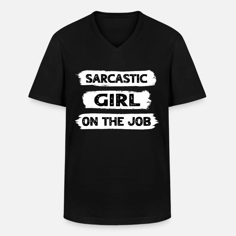 Sarkasmus Mädchen - Männer-T-Shirt mit V-Ausschnitt - Schwarz