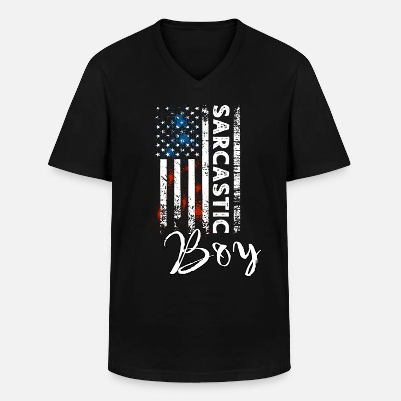 Sarkastischer Junge - Männer-T-Shirt mit V-Ausschnitt - Schwarz