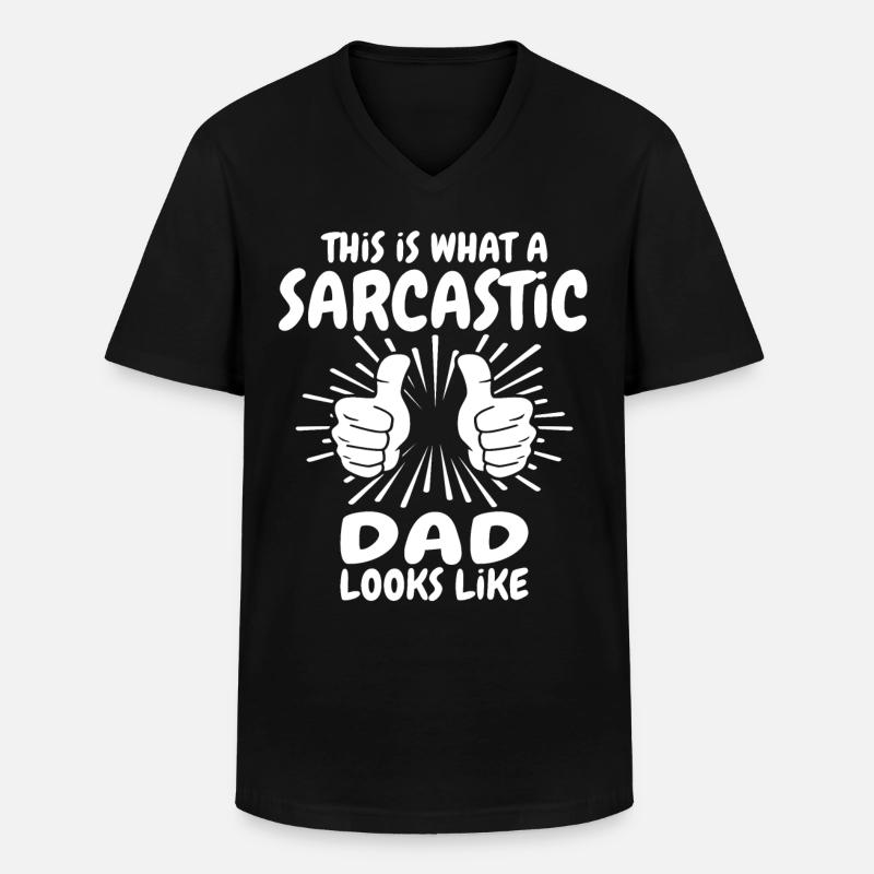 Sarkastischer Papa - Männer-T-Shirt mit V-Ausschnitt - Schwarz
