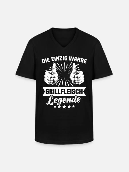Grilled meat - Men's V-Neck T-Shirt - black