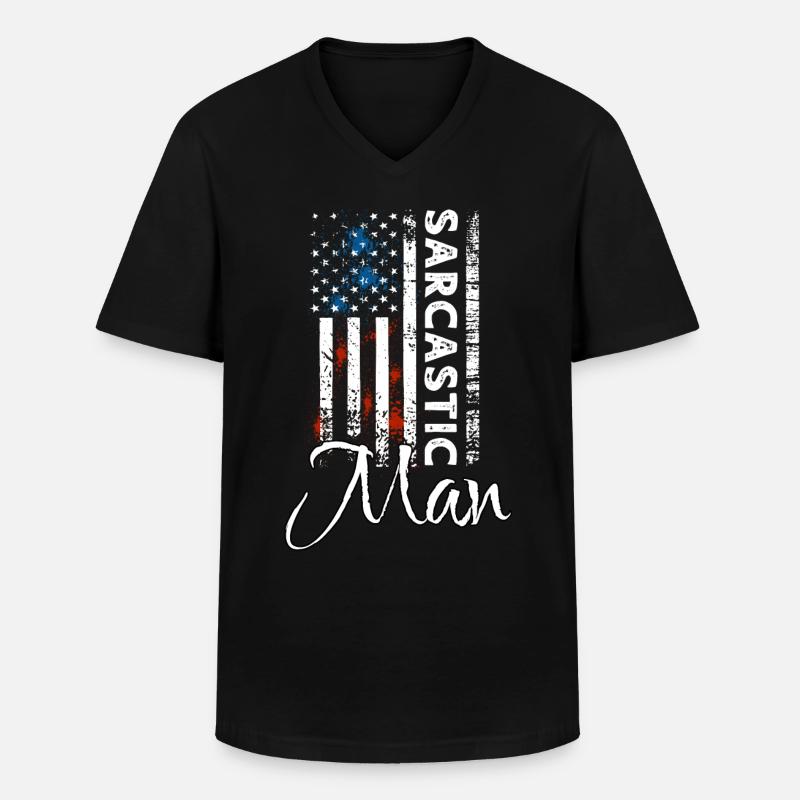 Sarkastischer Mann - Männer-T-Shirt mit V-Ausschnitt - Schwarz