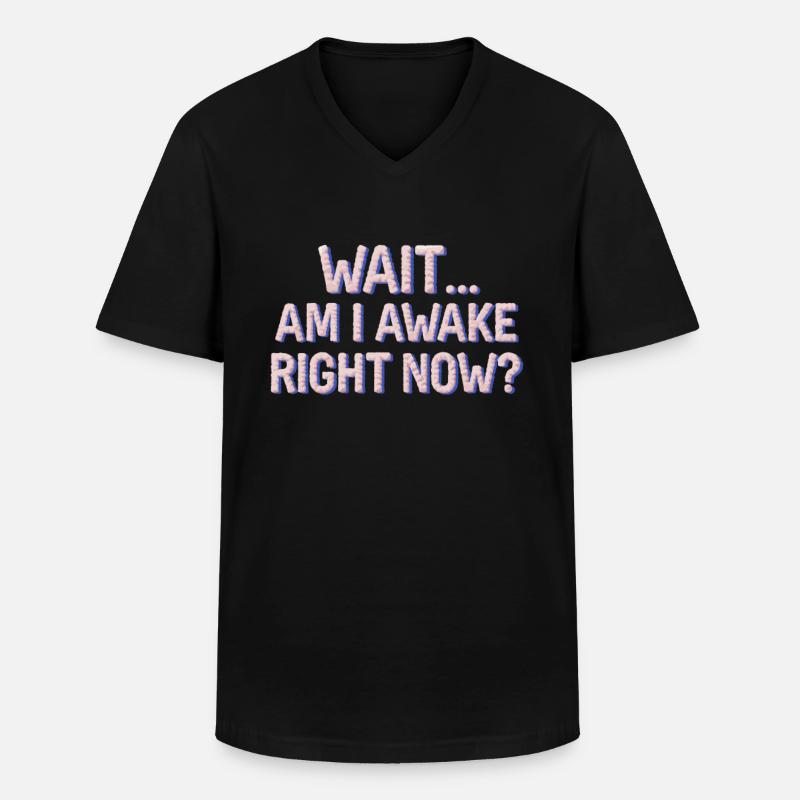 Witziger Schlaf Spruch - Männer-T-Shirt mit V-Ausschnitt - Schwarz