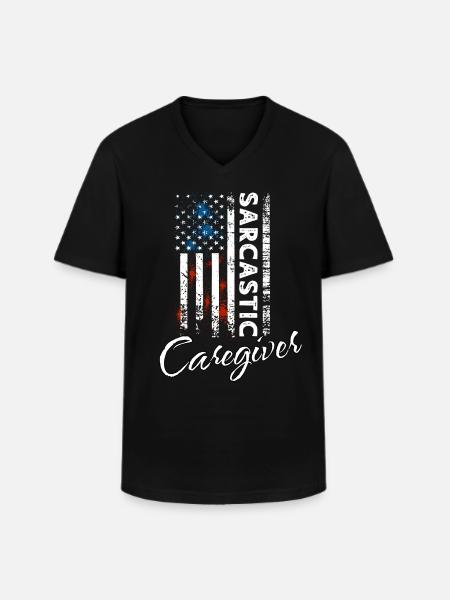 Sarcastic Caregiver - Men's V-Neck T-Shirt - black