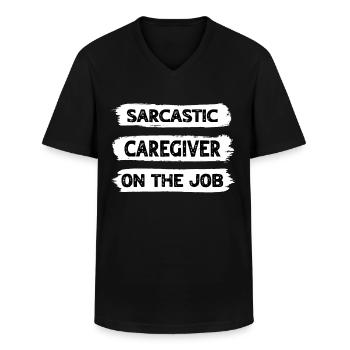 Sarkasmus Betreuer - Männer-T-Shirt mit V-Ausschnitt - Schwarz - Vorne - AI Model Male 178 dark (178cm)