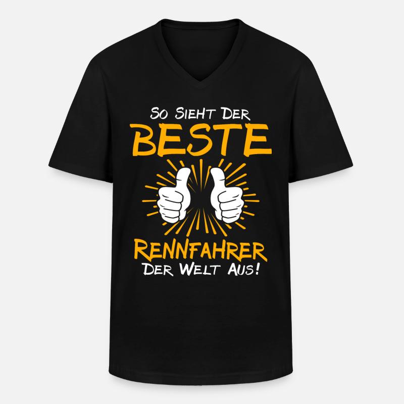 rennfahRennfahrer Geschenkidee - Männer-T-Shirt mit V-Ausschnitt - Schwarz