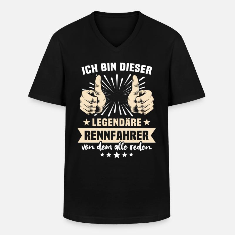 Rennfahrer Sprüche - Männer-T-Shirt mit V-Ausschnitt - Schwarz