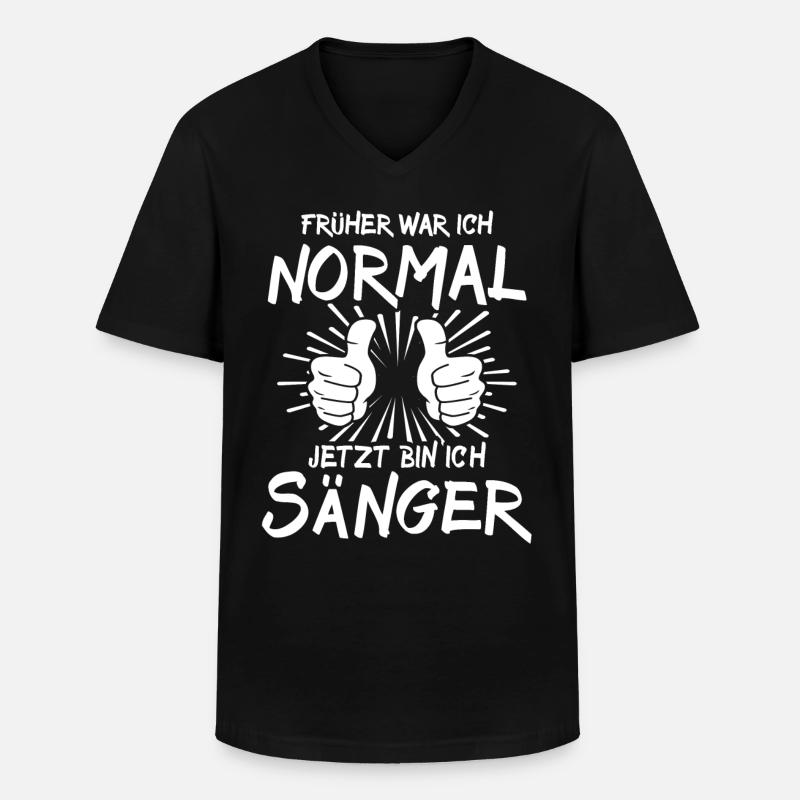 Sänger - Männer-T-Shirt mit V-Ausschnitt - Schwarz