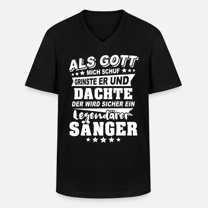 Sänger - Männer-T-Shirt mit V-Ausschnitt - Schwarz