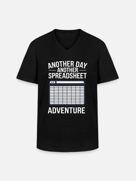 Office Humor Spreadsheet - Men's V-Neck T-Shirt - black