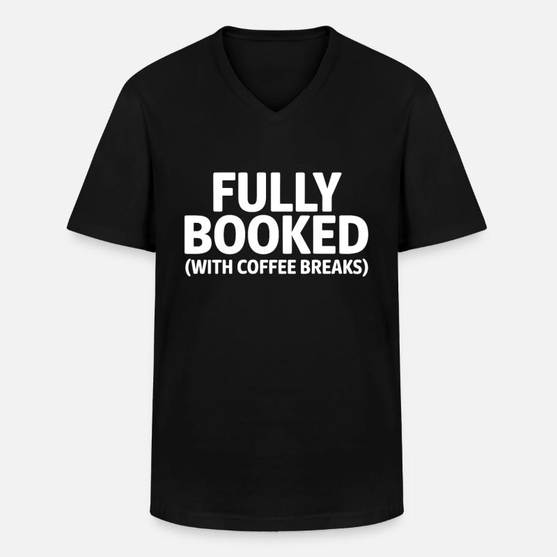 Büro Humor Kaffeepause - Männer-T-Shirt mit V-Ausschnitt - Schwarz