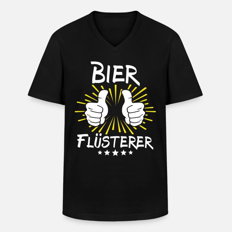 Bier Spruch - Männer-T-Shirt mit V-Ausschnitt - Schwarz