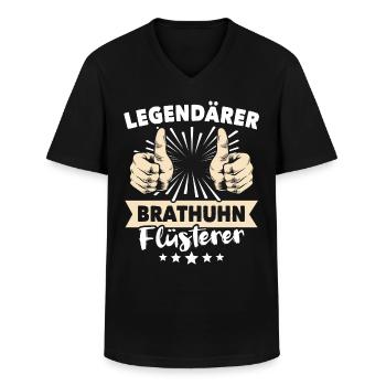 Roast chicken sayings - Men's V-Neck T-Shirt - black - Front - AI Model Male 178 dark (178cm)