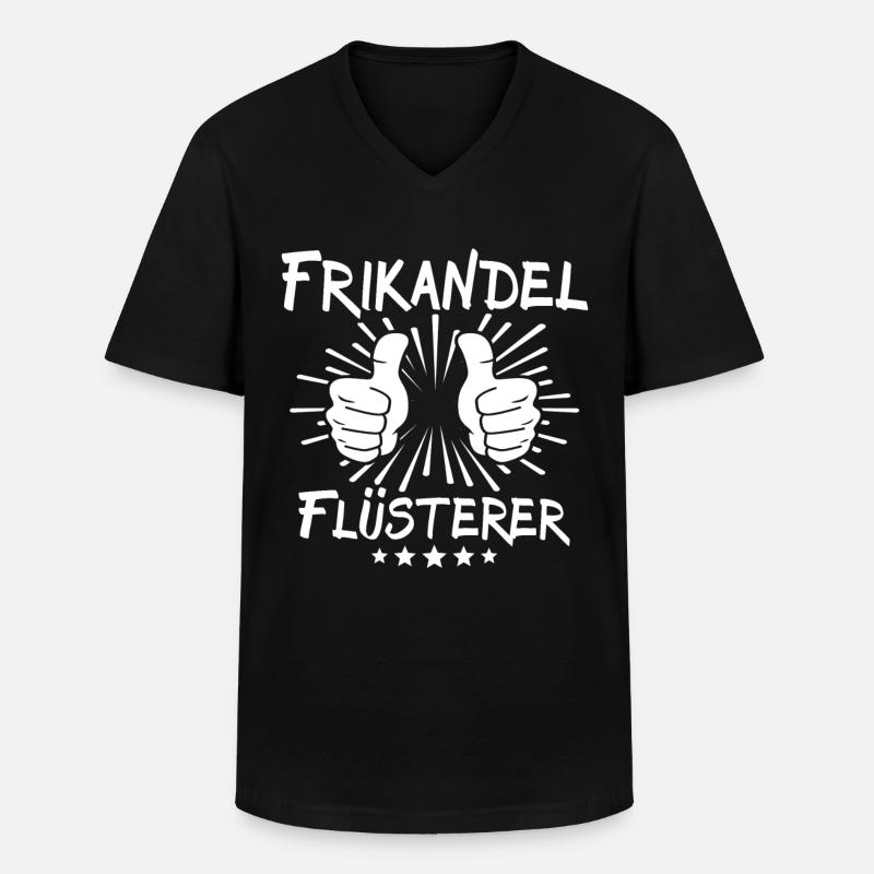 Frikandel Flüsterer - Männer-T-Shirt mit V-Ausschnitt - Schwarz