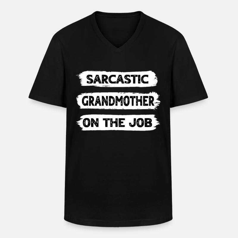 Sarkasmus Grossmutter - Männer-T-Shirt mit V-Ausschnitt - Schwarz