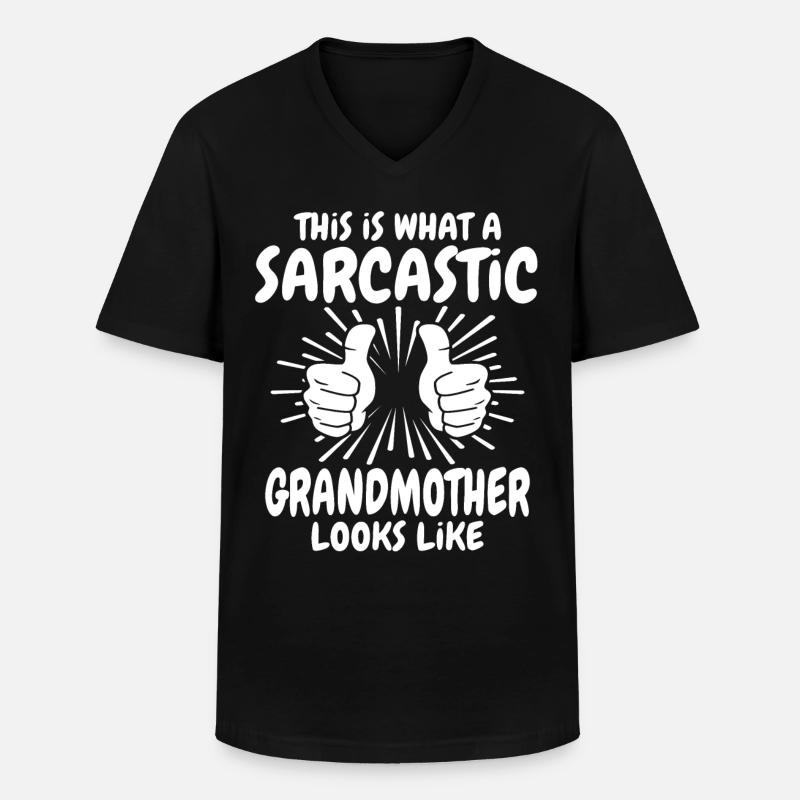 Sarkastische Grossmutter - Männer-T-Shirt mit V-Ausschnitt - Schwarz