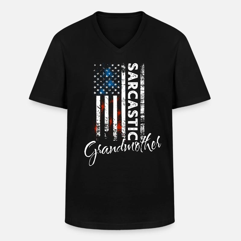 Sarkastische Grossmutter - Männer-T-Shirt mit V-Ausschnitt - Schwarz