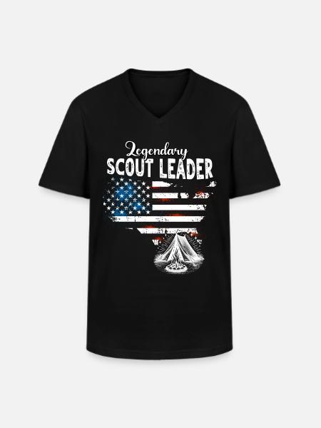 Scout Leader US - Men's V-Neck T-Shirt - black
