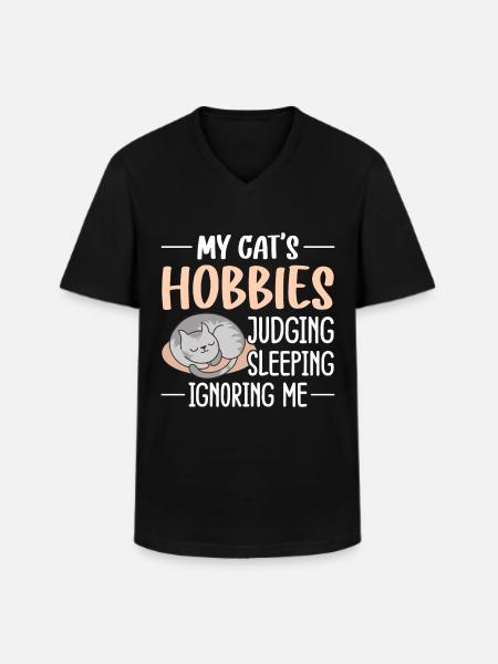 Funny cat saying - Men's V-Neck T-Shirt - black
