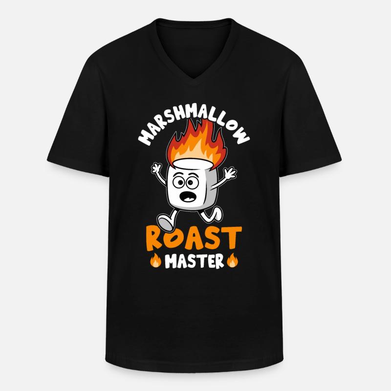 Marshmallow - Männer-T-Shirt mit V-Ausschnitt - Schwarz