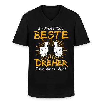 Dreher Geschenkidee - Männer-T-Shirt mit V-Ausschnitt - Schwarz - Vorne - AI Model Male 178 dark (178cm)