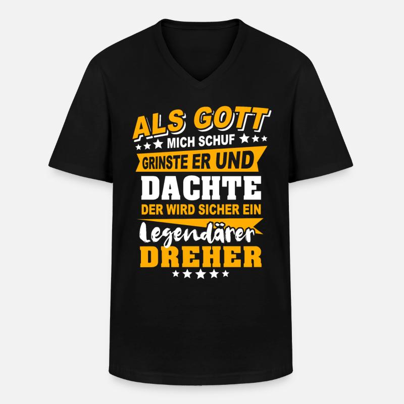 Dreher Sprüche - Männer-T-Shirt mit V-Ausschnitt - Schwarz