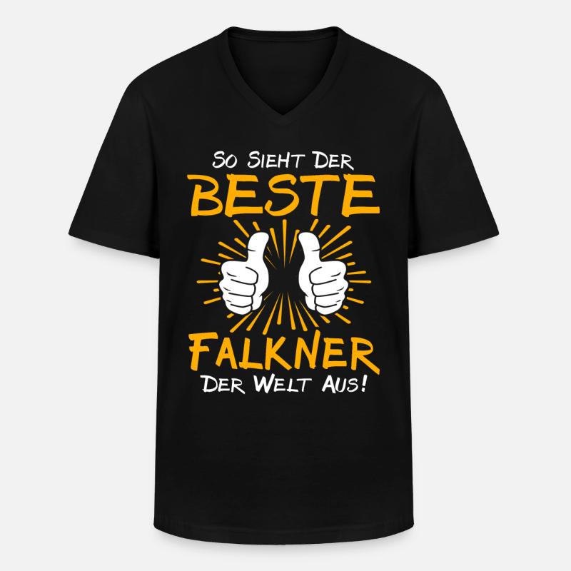 Falkner Geschenkidee - Männer-T-Shirt mit V-Ausschnitt - Schwarz