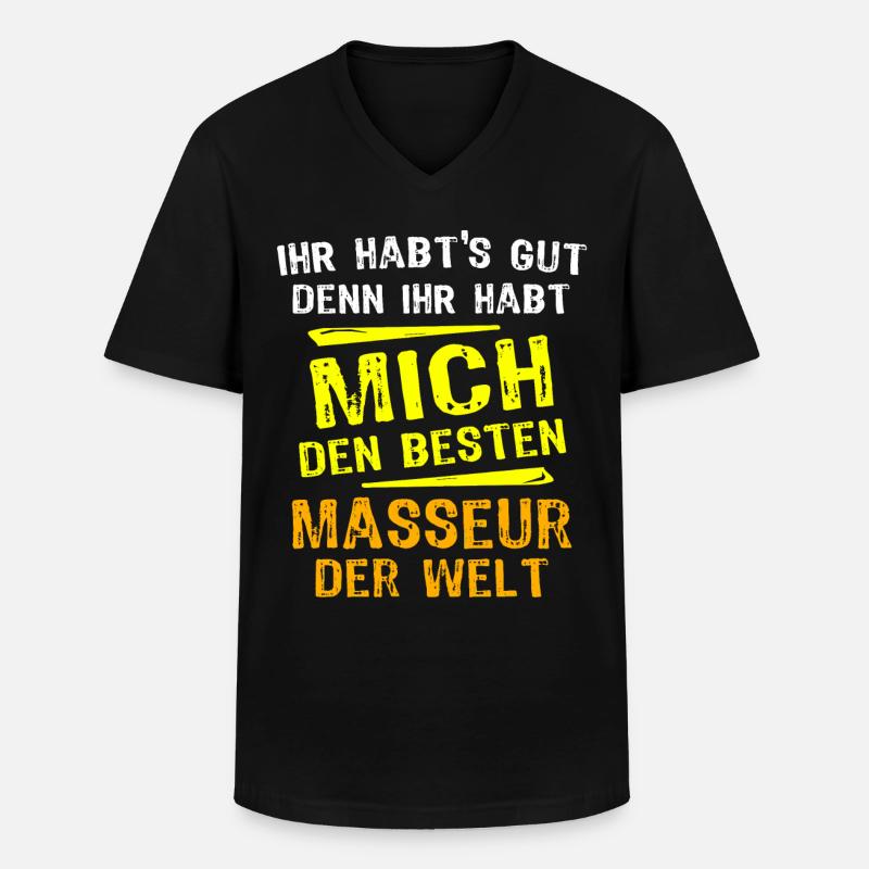 Masseur Geschenk - Männer-T-Shirt mit V-Ausschnitt - Schwarz