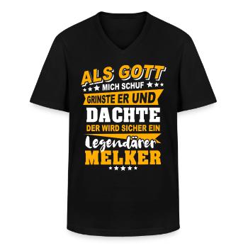 Melker Sprüche - Männer-T-Shirt mit V-Ausschnitt - Schwarz - Vorne - AI Model Male 178 dark (178cm)
