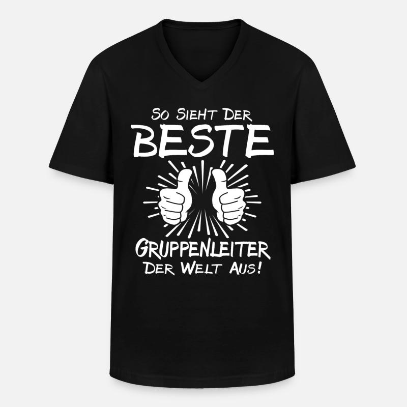 Bester Gruppenleiter - Männer-T-Shirt mit V-Ausschnitt - Schwarz