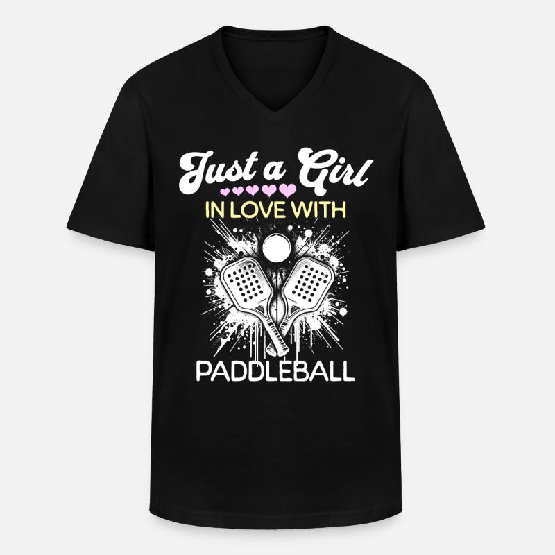 Paddleball Mädchen - Männer-T-Shirt mit V-Ausschnitt - Schwarz