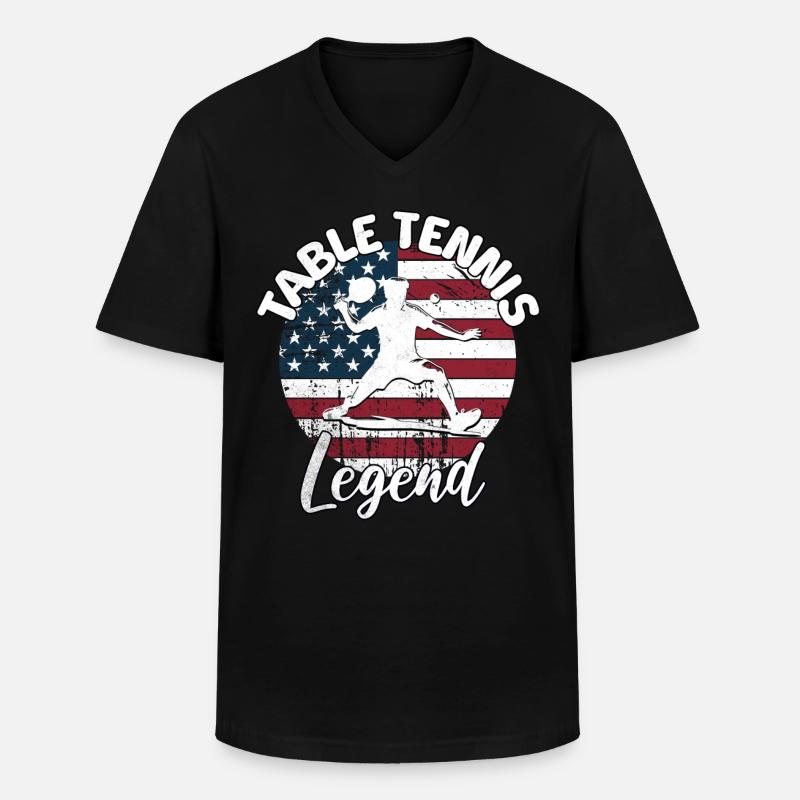 Table Tennis Sprüche - Männer-T-Shirt mit V-Ausschnitt - Schwarz