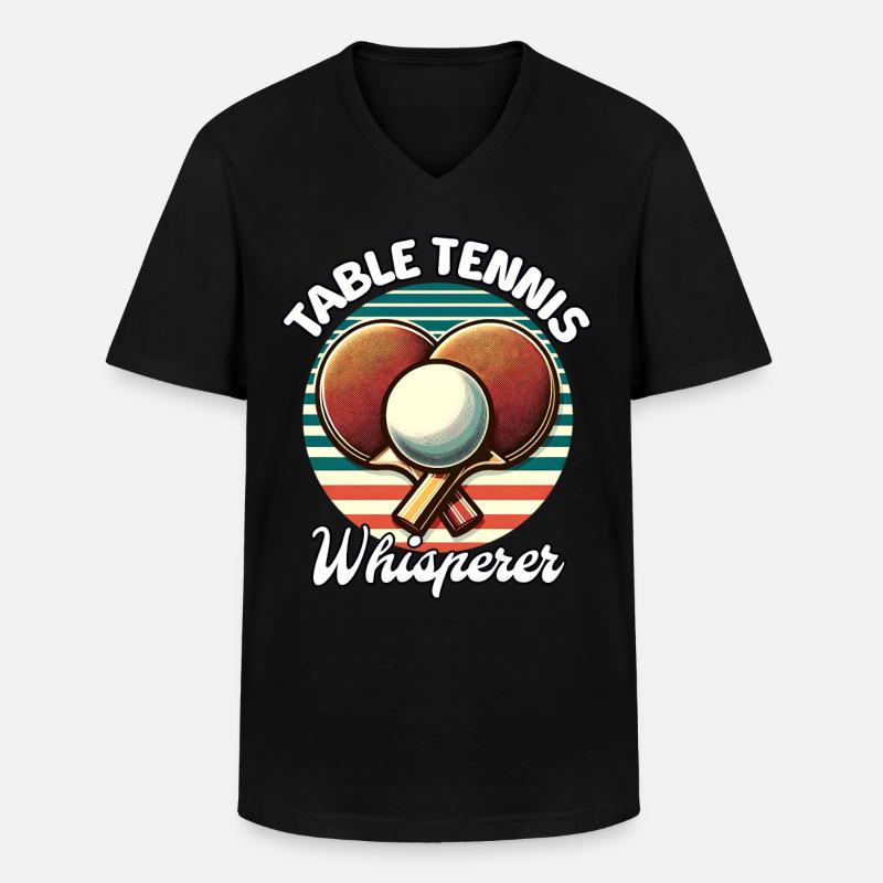 Table Tennis Whisperer - Männer-T-Shirt mit V-Ausschnitt - Schwarz