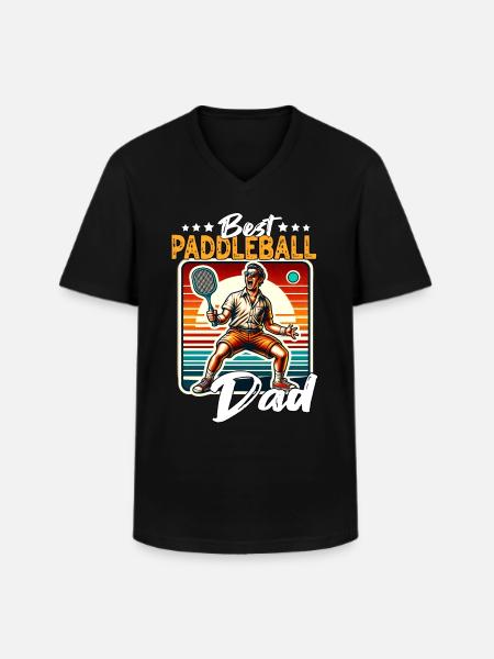 Paddleball Dad - Men's V-Neck T-Shirt - black