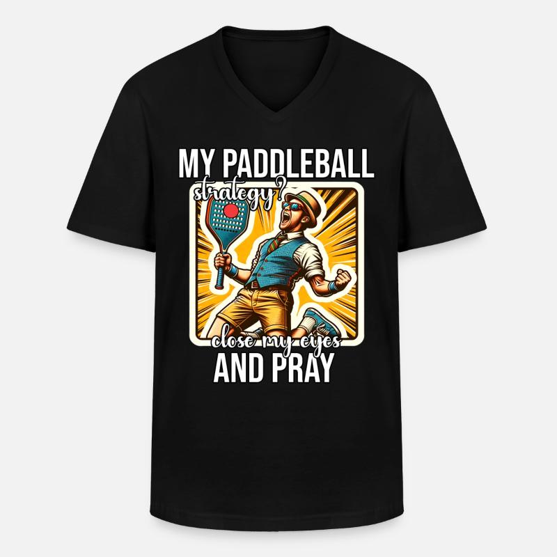 Lustiger Paddleball Spruch - Männer-T-Shirt mit V-Ausschnitt - Schwarz
