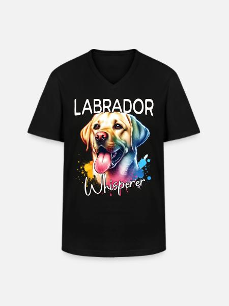 Labrador Whisperer - Men's V-Neck T-Shirt - black