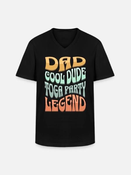Papa Toga - Men's V-Neck T-Shirt - black