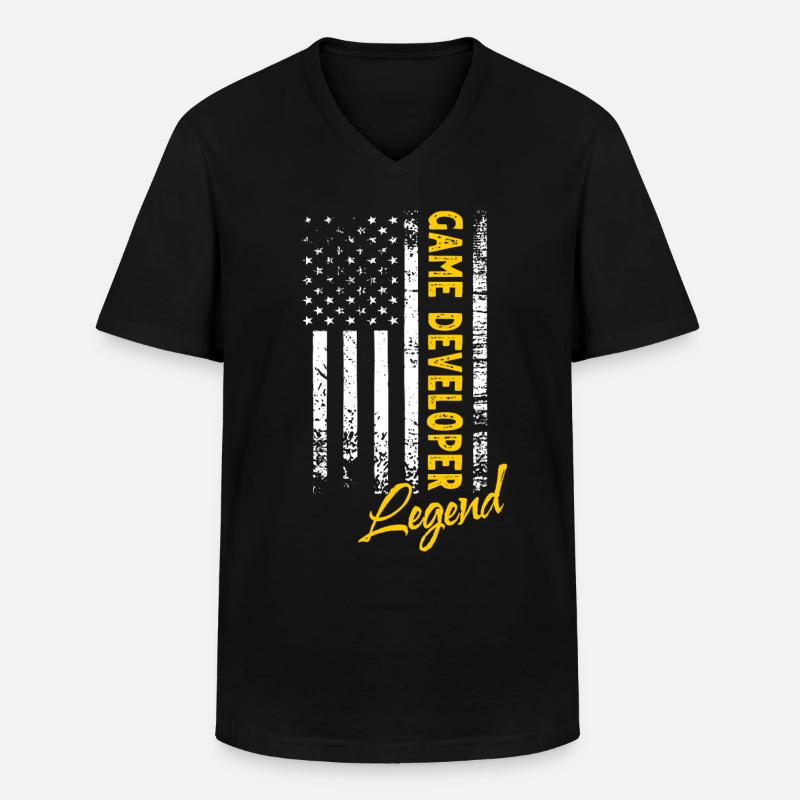 Game Developer Legend - Men's V-Neck T-Shirt - black