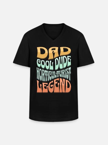 Papa Gartenbauer - Männer-T-Shirt mit V-Ausschnitt - Schwarz