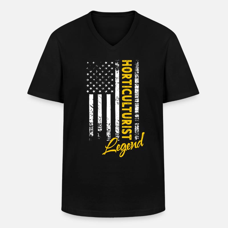 Gartenbauer Legende - Männer-T-Shirt mit V-Ausschnitt - Schwarz