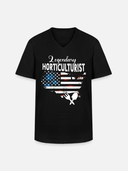 Gartenbauer US - Männer-T-Shirt mit V-Ausschnitt - Schwarz