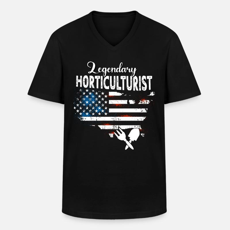 Gartenbauer US - Männer-T-Shirt mit V-Ausschnitt - Schwarz