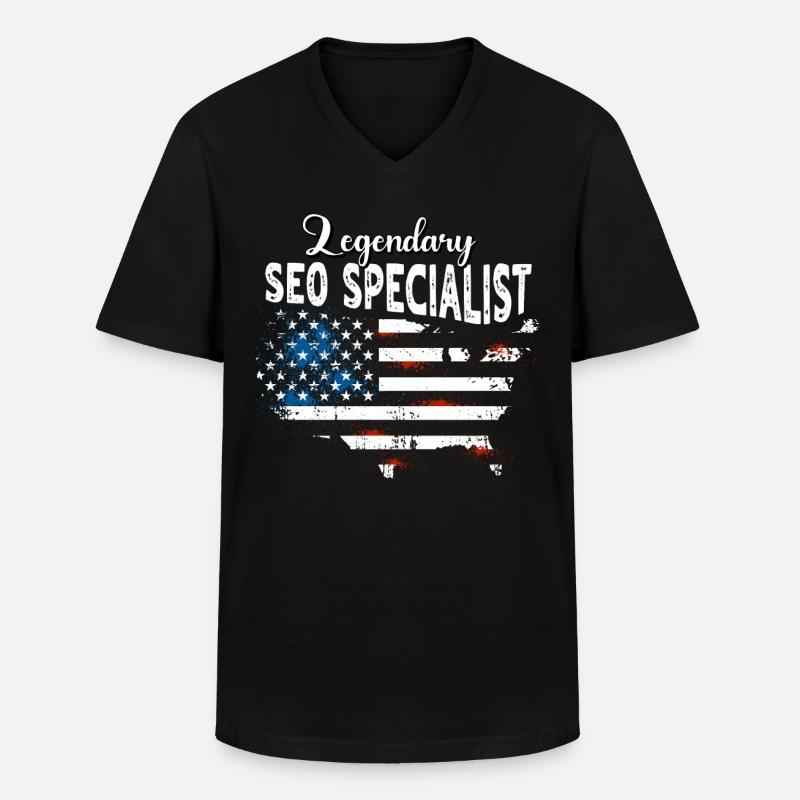 SEO Manager US - Männer-T-Shirt mit V-Ausschnitt - Schwarz